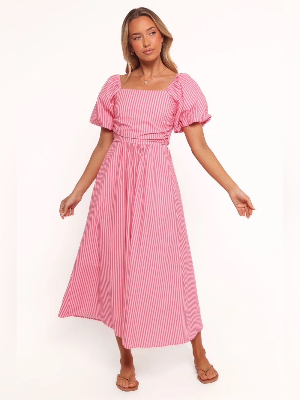 Clo Puff Sleeve Midi Dress
